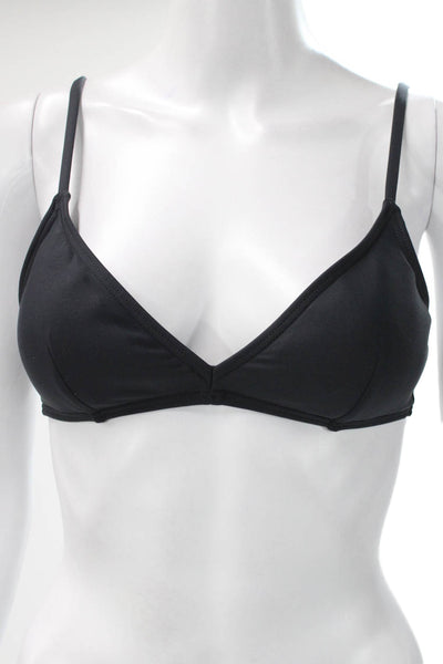 J Crew Womens Solid Black Polyamide Bikini Top Size S