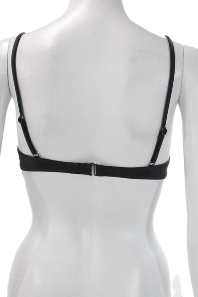 J Crew Womens Solid Black Polyamide Bikini Top Size S