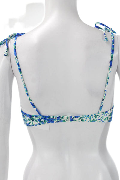 J Crew Women Bikini Top White Floral Polyamide Size S