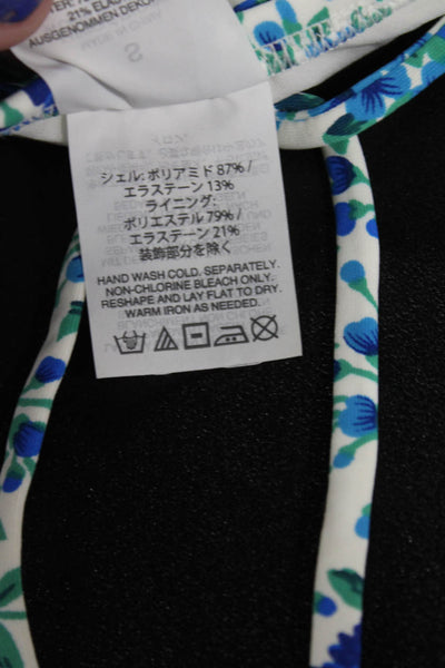 J Crew Women Bikini Top White Floral Polyamide Size S