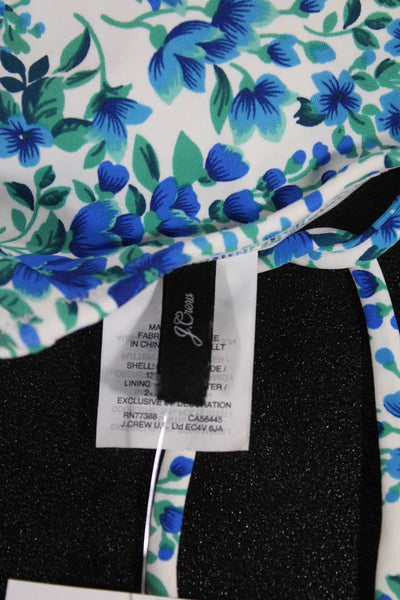 J Crew Women Bikini Top White Floral Polyamide Size S