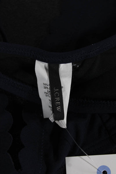 J Crew Womens Blue Solid Bikini Top Size S