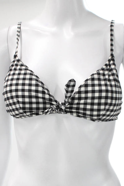 J Crew Womens Black Gingham Bikini Top Polyamide Size S