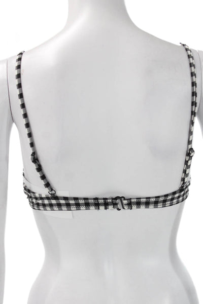 J Crew Womens Black Gingham Bikini Top Polyamide Size S