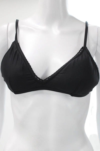 J Crew Women Bikini Top Black Polyamide Solid Size S