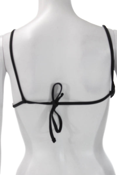 J Crew Women Bikini Top Black Polyamide Solid Size S