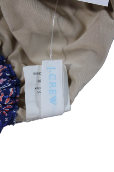 J Crew Women Floral Multicolor Nylon Bikini Top Size S