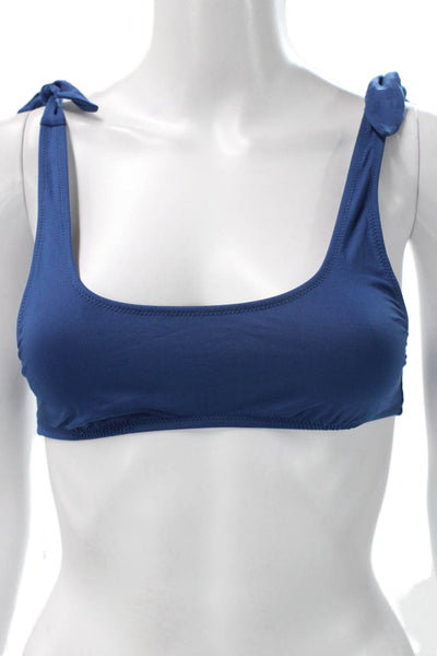 J Crew Women Bikini Top Blue Polyamid Size S