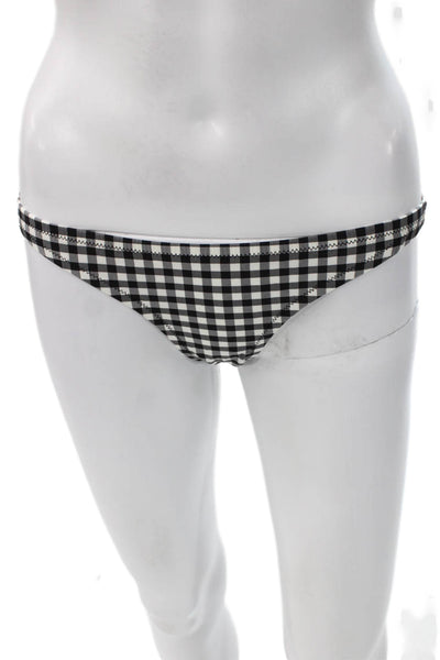 J Crew Womens Bikini Bottoms Black Gingham Polyamide Size XS