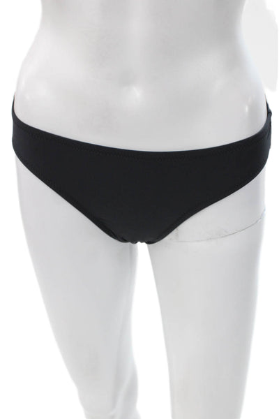 J Crew Women Bikini Bottoms Black Polyester Solid Size XS
