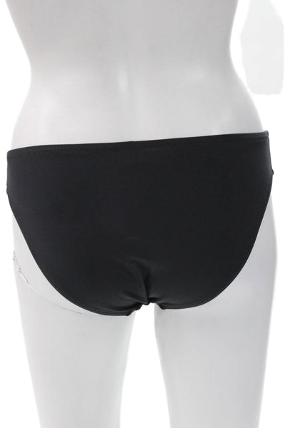 J Crew Women Bikini Bottoms Black Polyester Solid Size XS