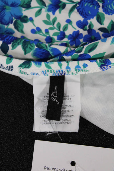 J Crew Women Bikini Bottoms White Floral Polyamide Size XS