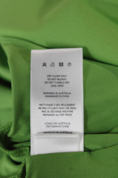 Sir. Womens Maxi Dress One Shoulder Sleeveless Green Polyester Zip Size 3