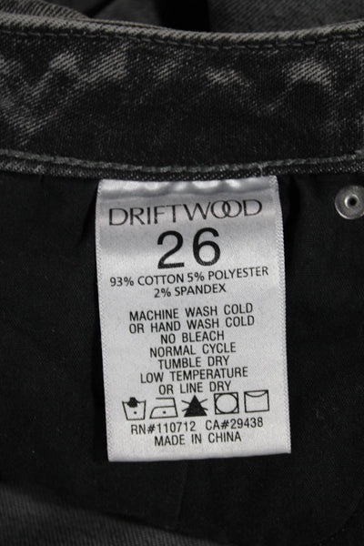 Driftwood Women Skinny Floral Gray Jeans Cotton Blend Button Size 26