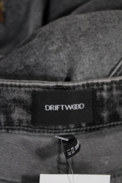 Driftwood Women Skinny Floral Gray Jeans Cotton Blend Button Size 26