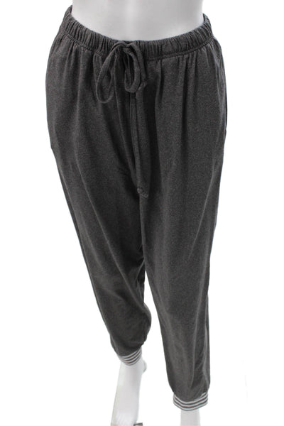 Ekouaer Womens Short Sleeve Round Neck Stretch Pajama Set Gray Size M