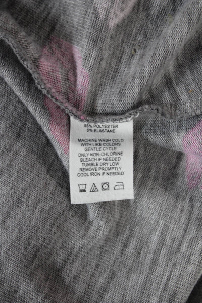 Splendid Womens Geometric Collared Long Sleeve Pajama Set Gray Size M