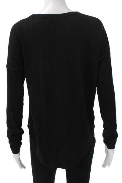 Rag & Bone Womens Black Rayon Pullover Sweater Long Sleeve Round Neck Size S