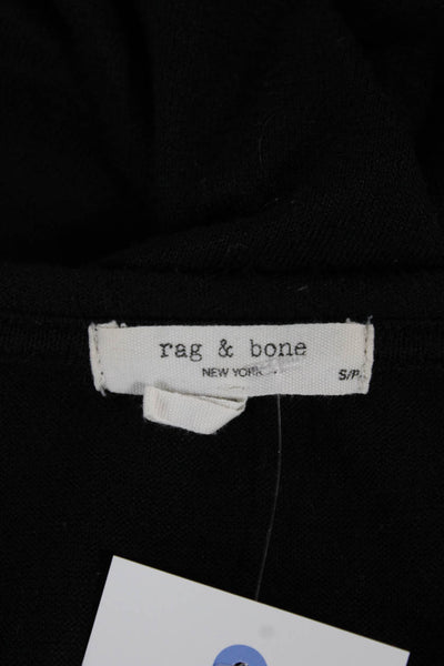 Rag & Bone Womens Black Rayon Pullover Sweater Long Sleeve Round Neck Size S