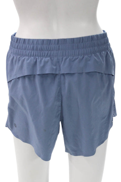 Athleta Womens Athletic Blue Polyester Drawstring Shorts Petite Size S