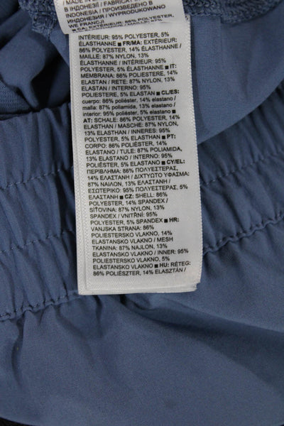 Athleta Womens Athletic Blue Polyester Drawstring Shorts Petite Size S