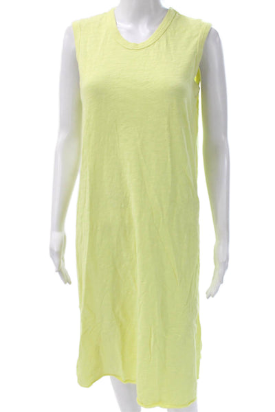Wilt Women Yellow Tank Dress V-Neck Sleeveless 100% Cotton Mid-Calf Solid Size S