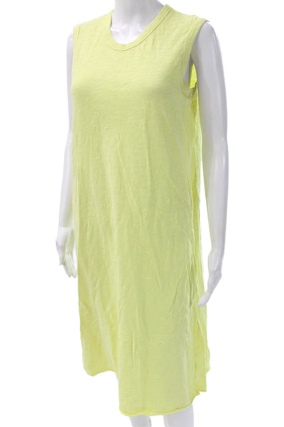 Wilt Women Yellow Tank Dress V-Neck Sleeveless 100% Cotton Mid-Calf Solid Size S