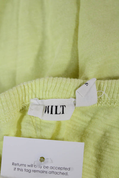 Wilt Women Yellow Tank Dress V-Neck Sleeveless 100% Cotton Mid-Calf Solid Size S