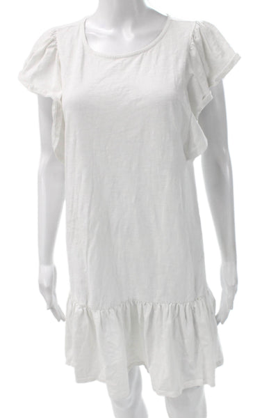Z Supply Womens T-Shirt Dress White Cotton Blend Short Sleeve Size S