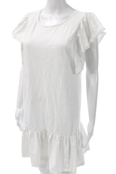 Z Supply Womens T-Shirt Dress White Cotton Blend Short Sleeve Size S