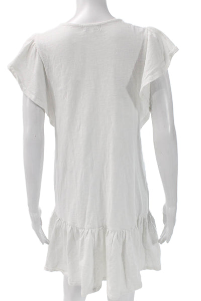 Z Supply Womens T-Shirt Dress White Cotton Blend Short Sleeve Size S