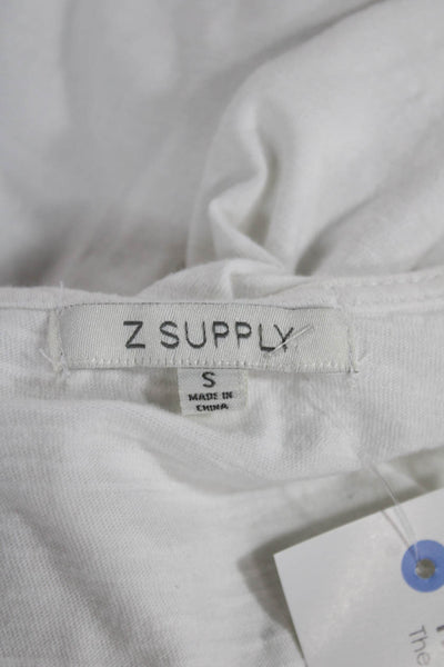 Z Supply Womens T-Shirt Dress White Cotton Blend Short Sleeve Size S