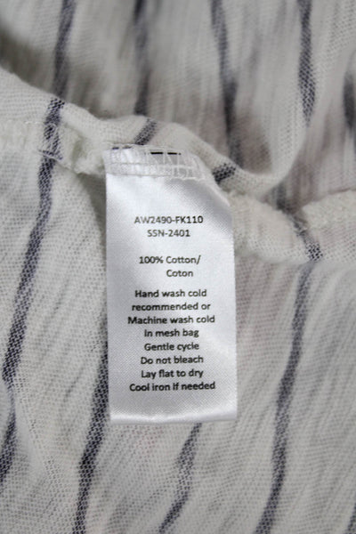 ATM Womens T Shirt Dress White Cotton Crew Neck Short Sleeve Size S