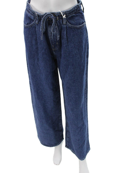AG Adriano Goldschmied Womens Cropped Jeans White High Rise Cotton Size 25