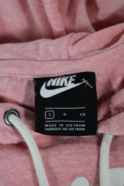 Nike Womens Pink Cotton Pullover Hoodie Long Sleeve Size S