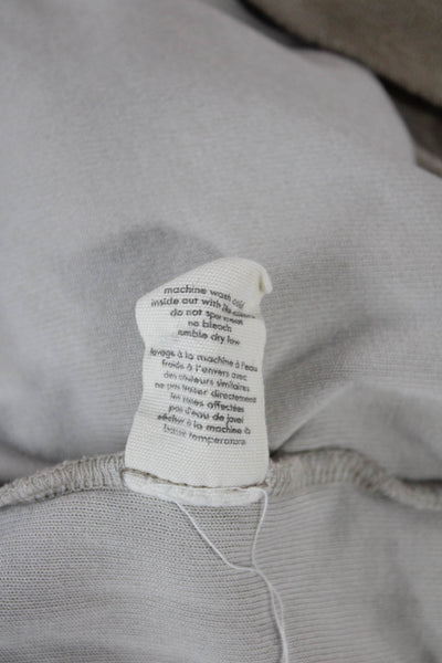 Donni Womens Henley Sweatshirt Beige Cotton Long Sleeve Button Size S