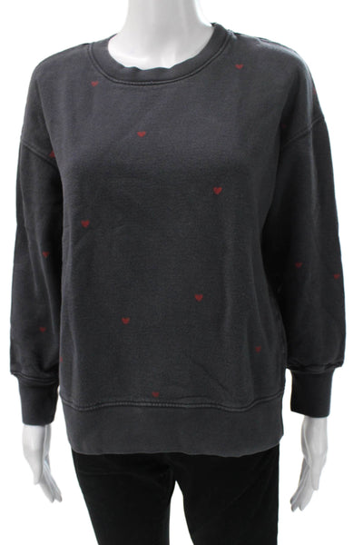 Sundry Womens Pullover Sweatshirt Spotted Gray Long Sleeve Size 1