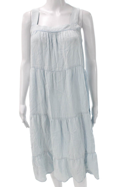 Rails Womens Sundress Blue Square Neck Lyocell Sleeveless Knee Length Size XS