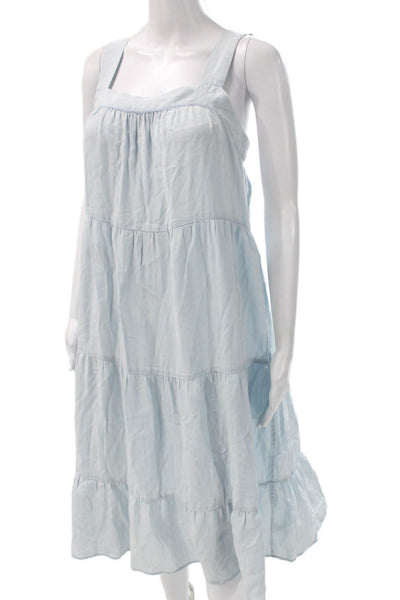 Rails Womens Sundress Blue Square Neck Lyocell Sleeveless Knee Length Size XS