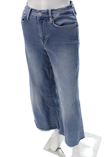 Frame Women High Rise Wide Leg Jeans Blue Cotton Blend Size 27