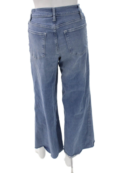 Frame Women High Rise Wide Leg Jeans Blue Cotton Blend Size 27
