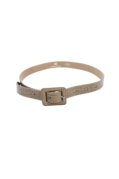 B Low The Belt Womens Medium Width Croc Embossed Leather Belt Brown Size Medium