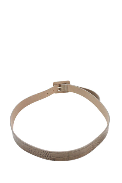 B Low The Belt Womens Medium Width Croc Embossed Leather Belt Brown Size Medium