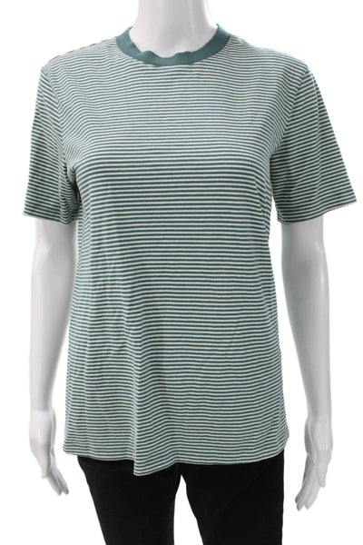 AG Adriano Goldschmied Womens Striped Cotton Crew Tee Short Sleeve Size S