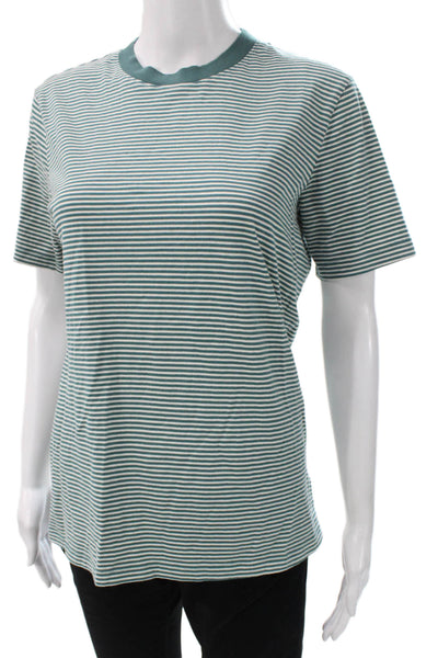 AG Adriano Goldschmied Womens Striped Cotton Crew Tee Short Sleeve Size S