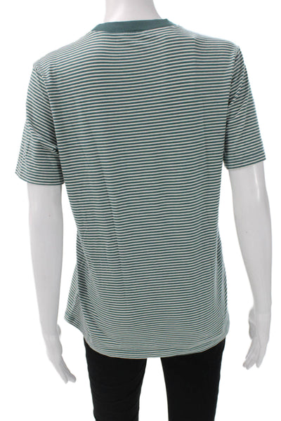 AG Adriano Goldschmied Womens Striped Cotton Crew Tee Short Sleeve Size S