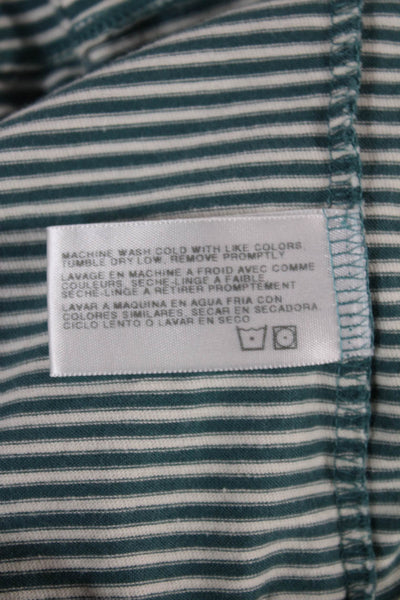 AG Adriano Goldschmied Womens Striped Cotton Crew Tee Short Sleeve Size S