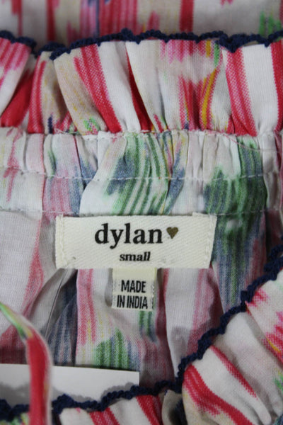 Dylan Womens Multicolor Cotton High Neck Sleeveless Geometric Blouse Size S