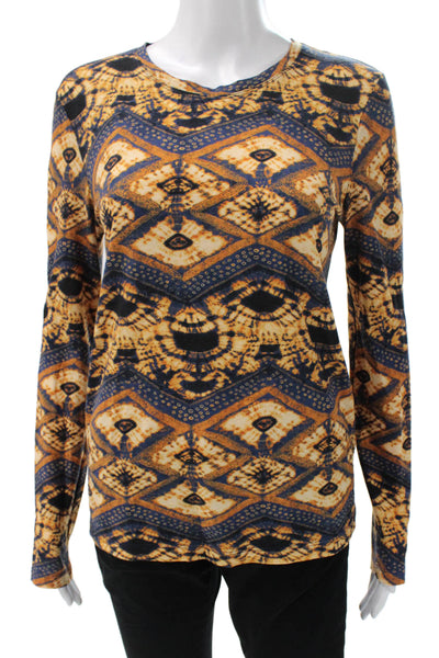 Ulla Johnson Womens Multicolor Geometric Crewneck Cotton Longsleeve Tee Size M
