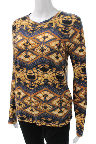 Ulla Johnson Womens Multicolor Geometric Crewneck Cotton Longsleeve Tee Size M